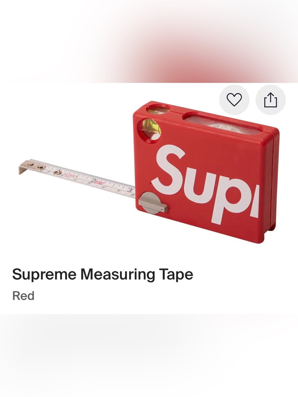 Supreme Measuring Tape and Level, Red